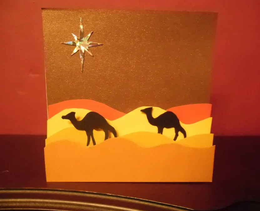 3-D Camel Silhouette Card