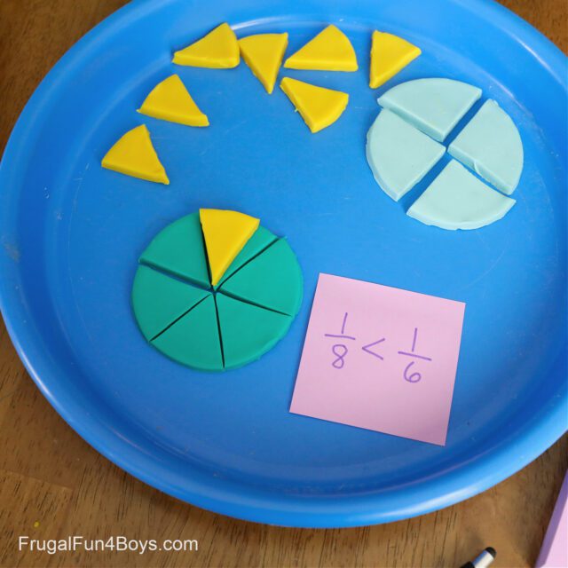 Build Fractions with Play Dough