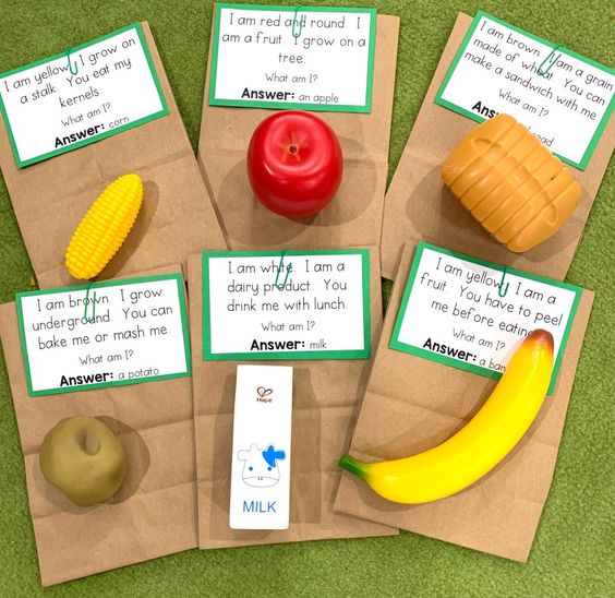 Food Riddles and Matching Activity