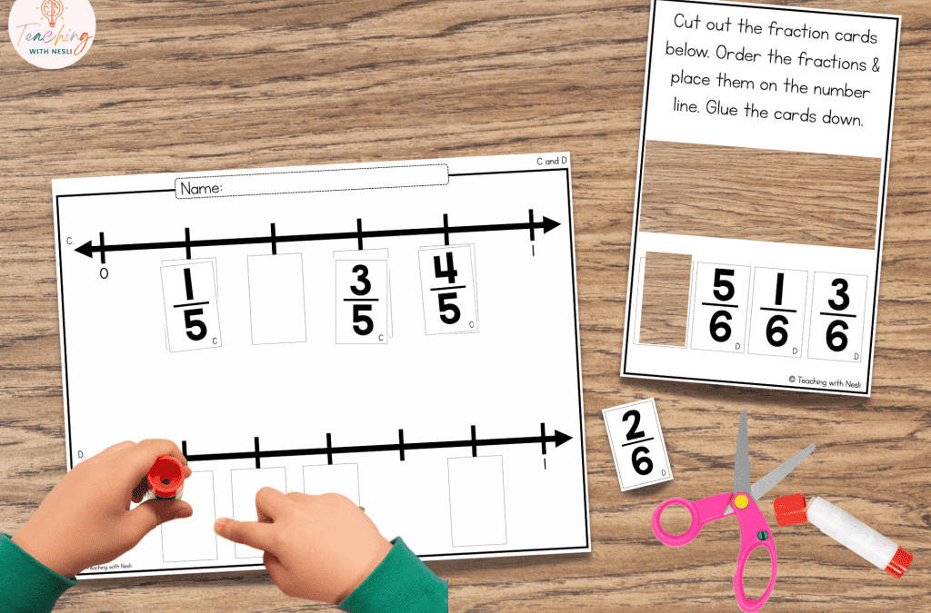 Use Cut and Paste Activities to Practice Placing Fractions on a Number Line